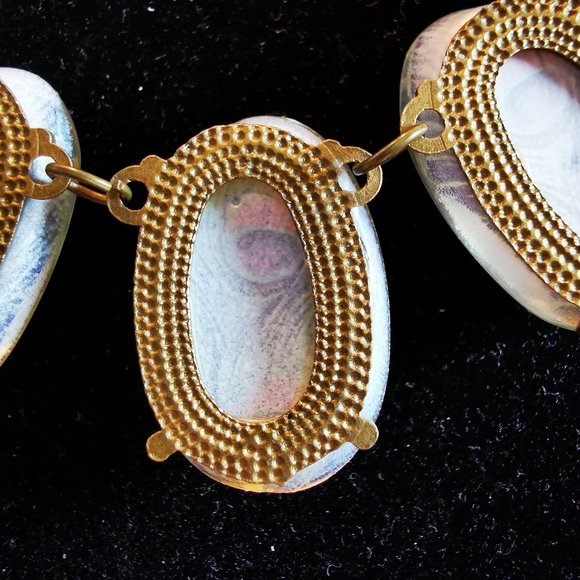 Antiqued Bronze Tone Chunky Peacock Feather Necklace - Picture 11 of 16